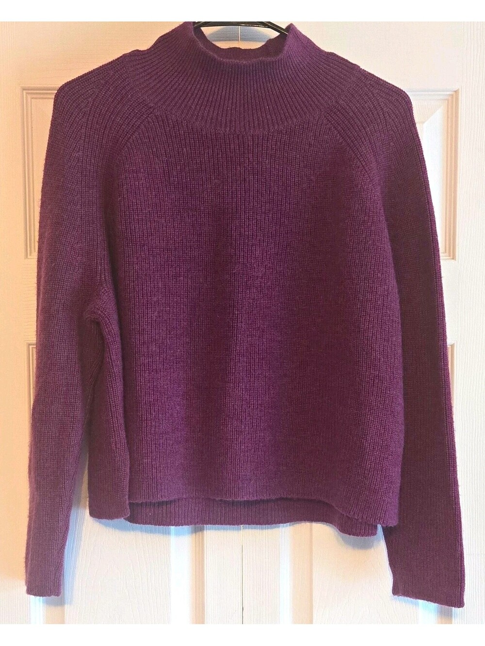 Eileen Fisher 100% missy Extra Fine Merino Wool Knit Cowl Neck Sweater crop xl